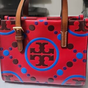 Tory Burch Red and Blue Patterned Women's Bag